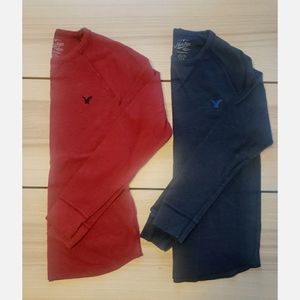2 American Eagle thermals, red and blue
